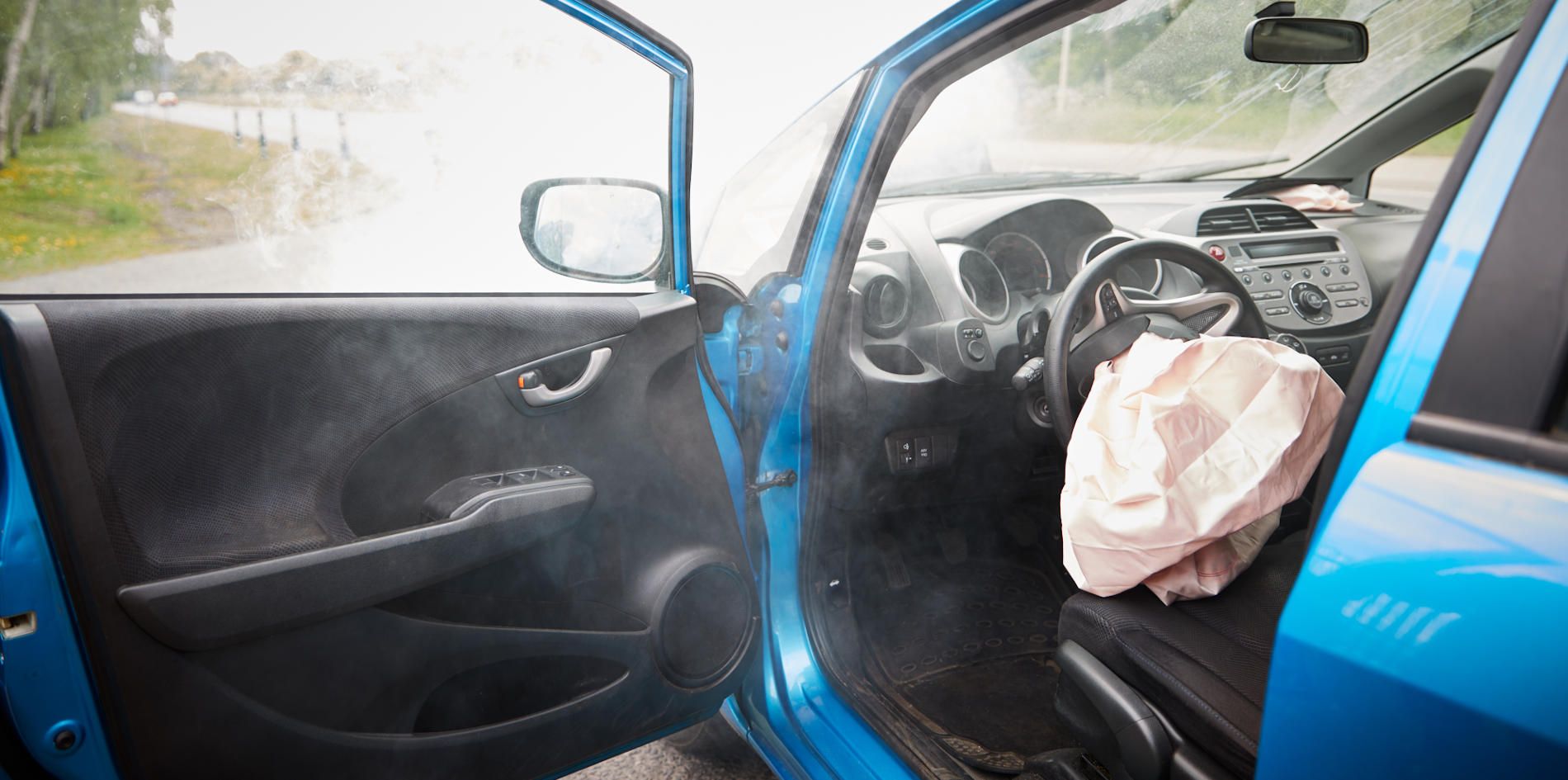 Saltaron los airbags en el accidente